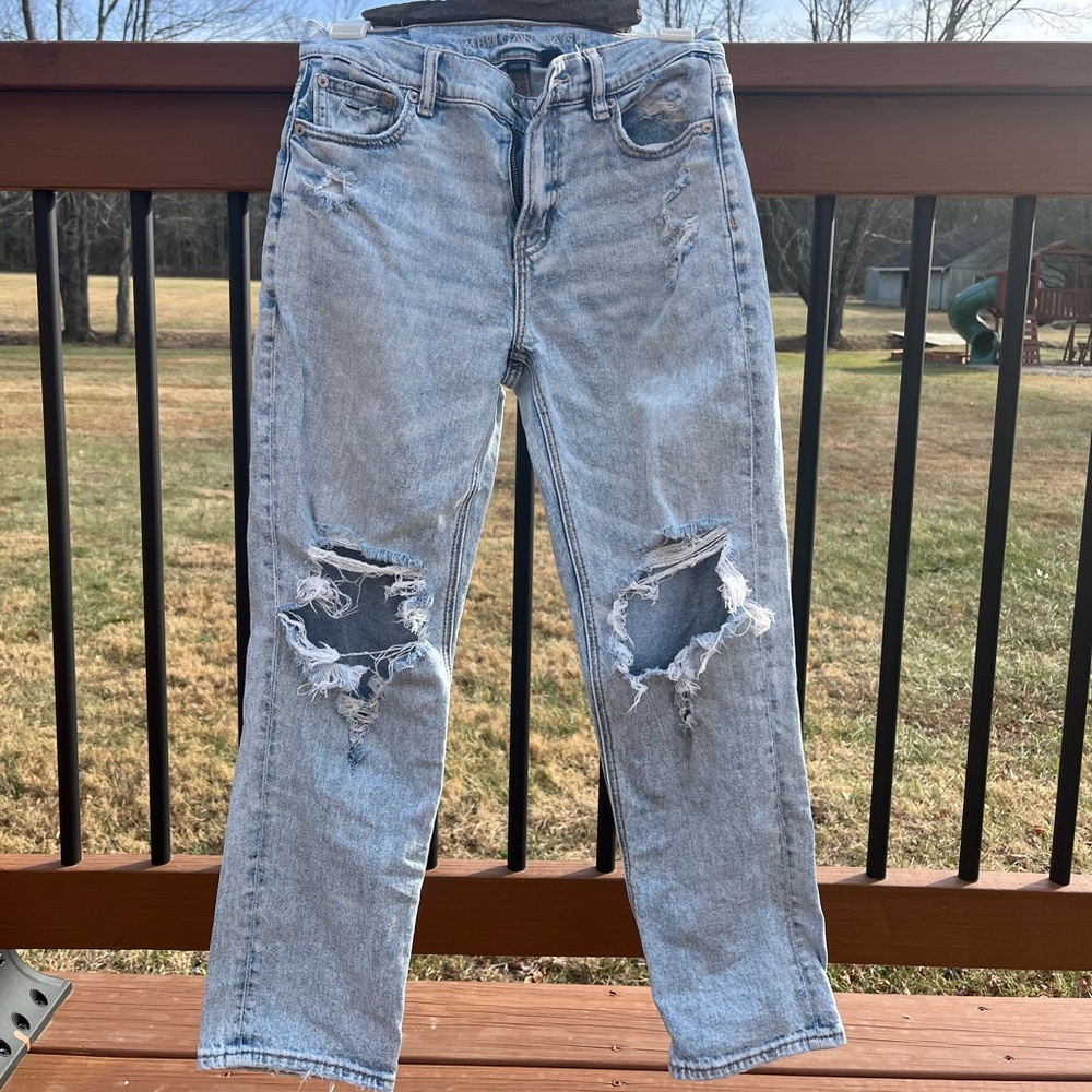 American Eagle Super High Rise Straight Ankle-size 0 short
